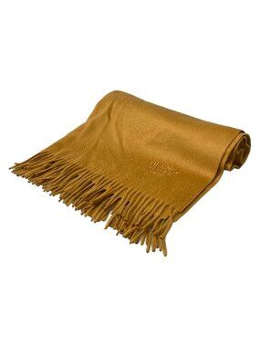 Hermes Shawl Light Brown Series Logo Embroidery Cashmere Scarf